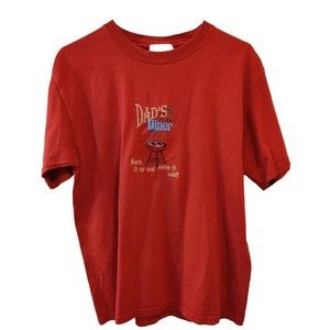 Men's T-Shirt "Dad's Diner Burn It Up and Serve It Cold" Short Sleeve sz M